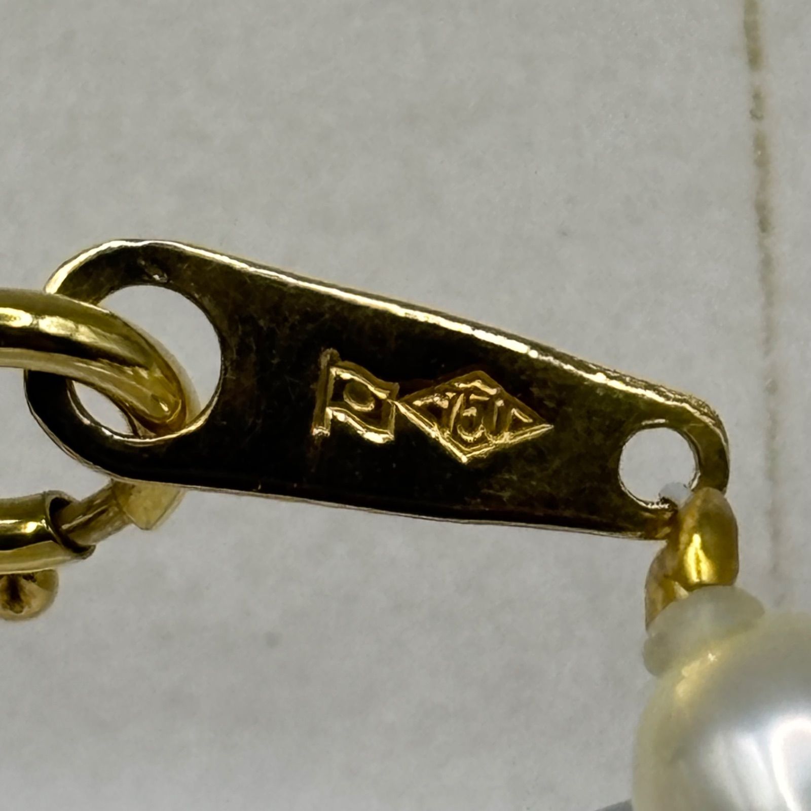テリ強】本真珠 パール ネックレス K18 750 ゴールド金具 ロング 約5.2 