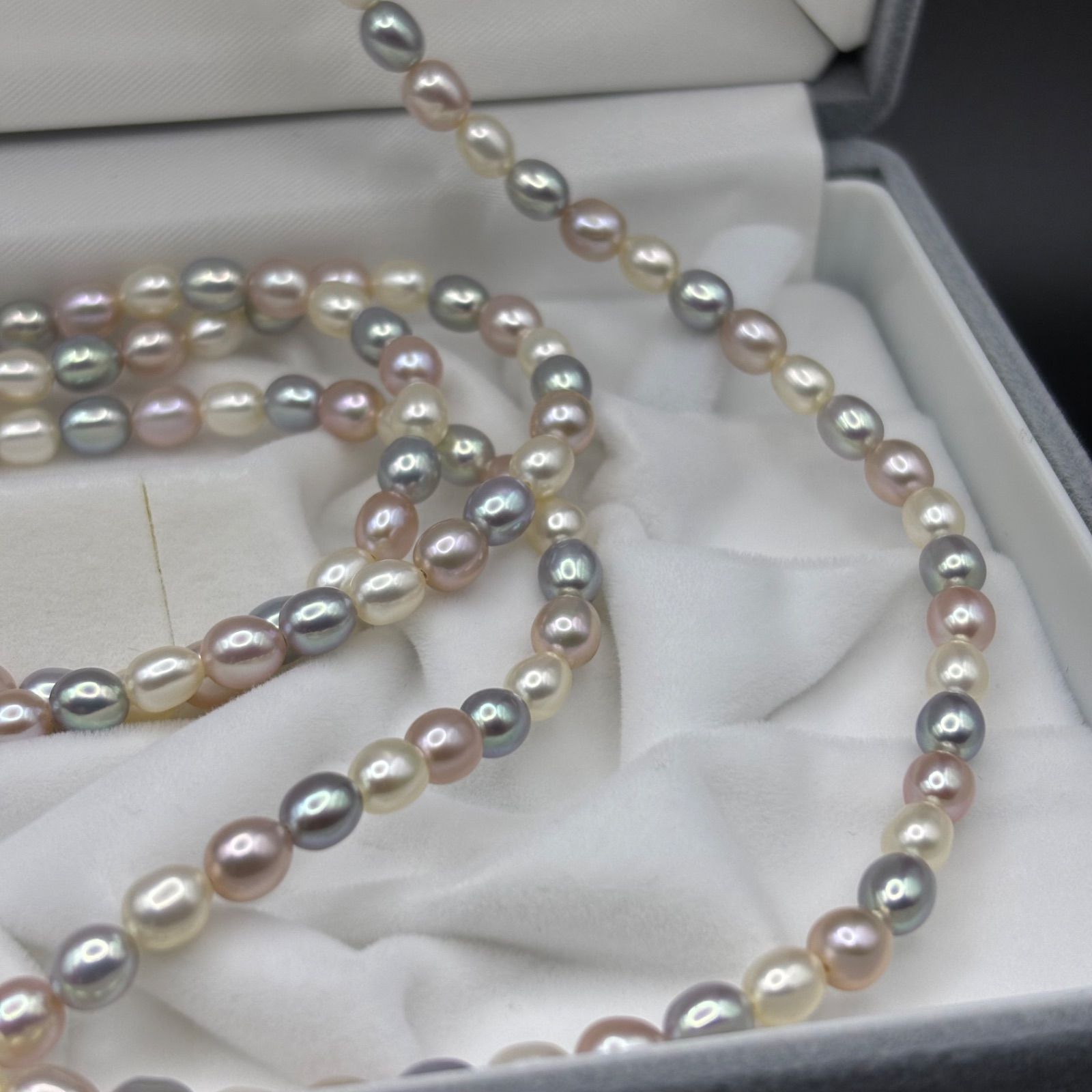 テリ強】本真珠 パール ネックレス K18 750 ゴールド金具 ロング 約5.2