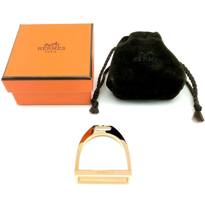 HERMES エルメス スカーフリング 90 エトリエ ピンクゴールド カレ90用