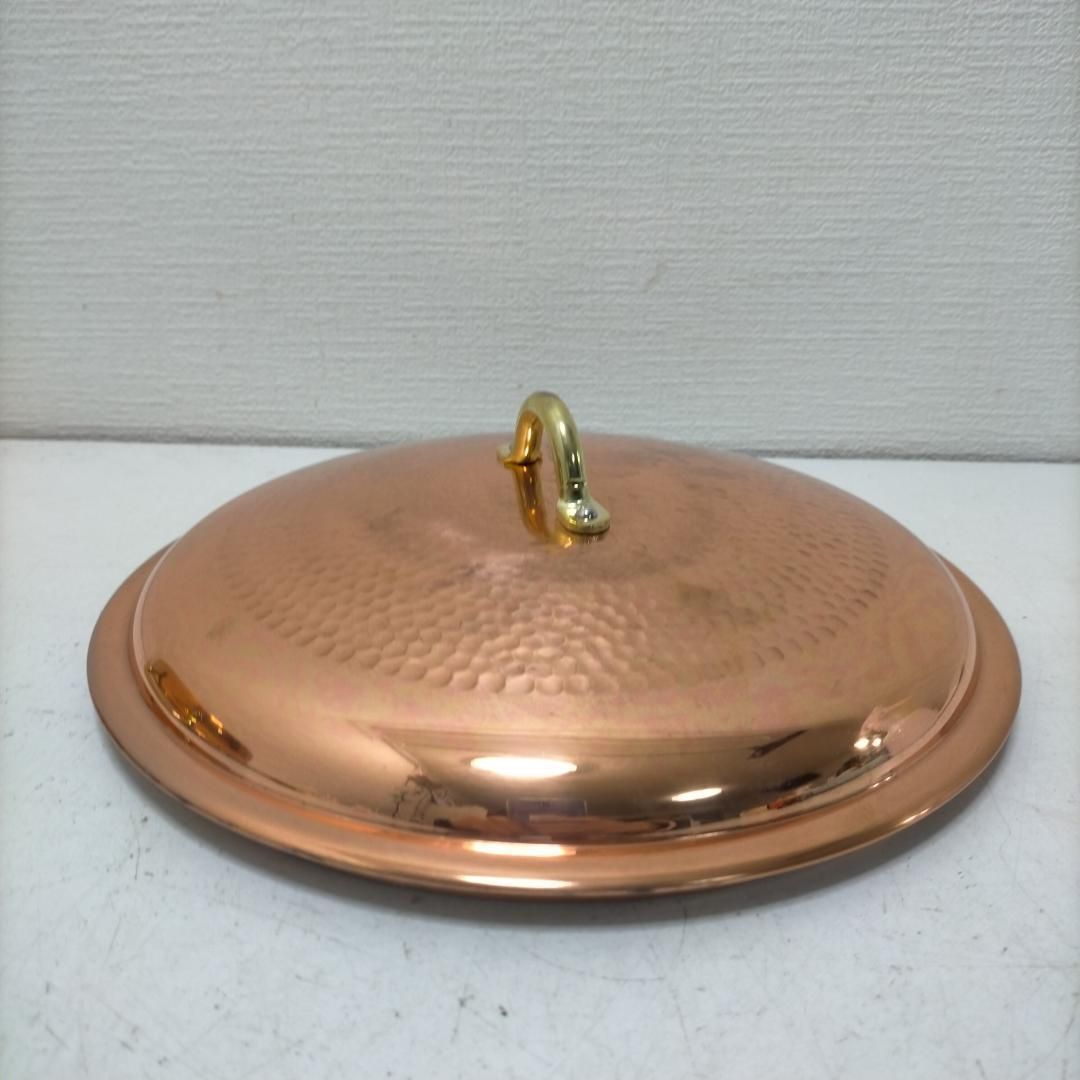 銅製 両手鍋 フタ付き 槌目仕上げ 調理鍋 日本製 両手なべ 銅鍋 直火