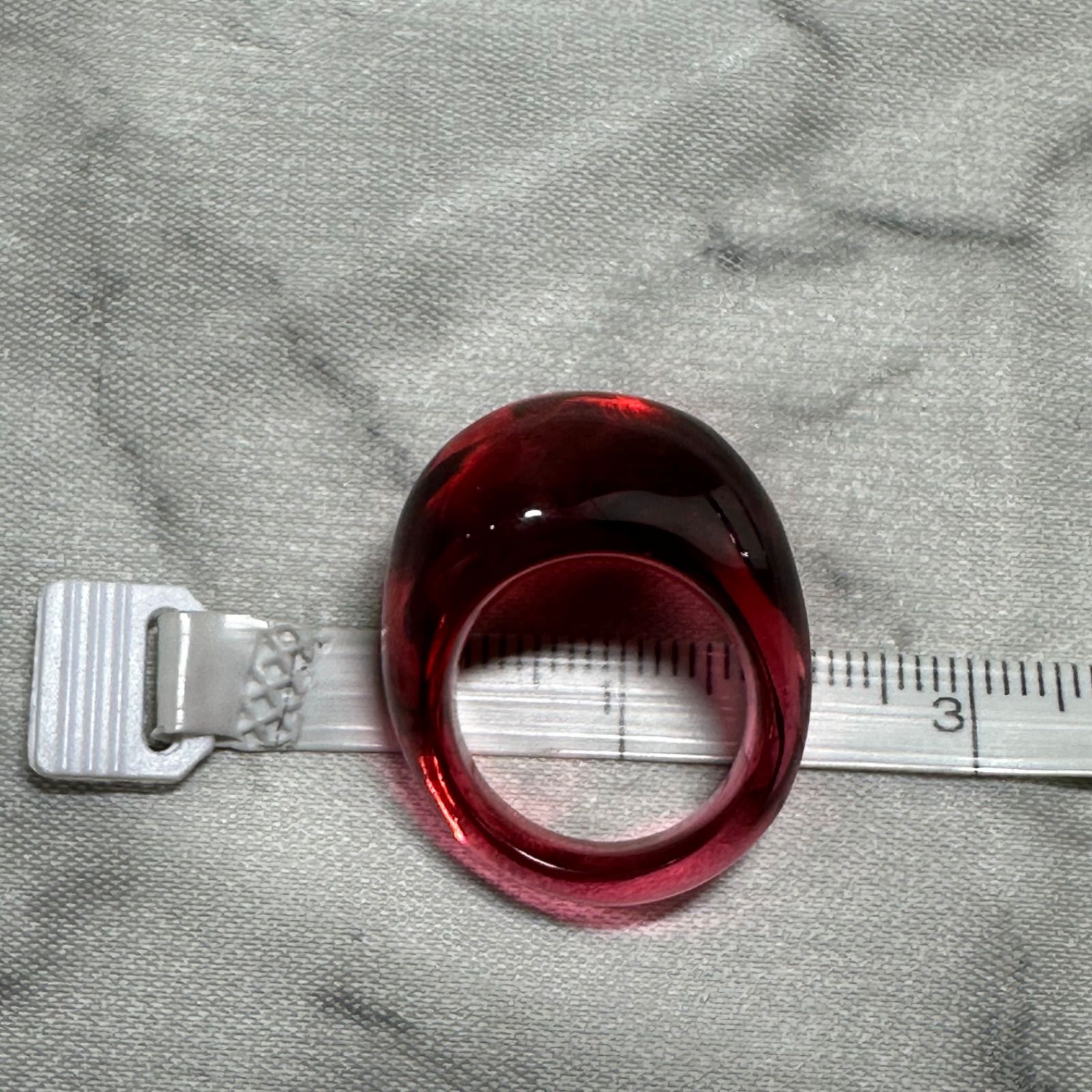 バカラ クリスタル ガラス リング 指輪 Baccarat レッド 赤 内径約17