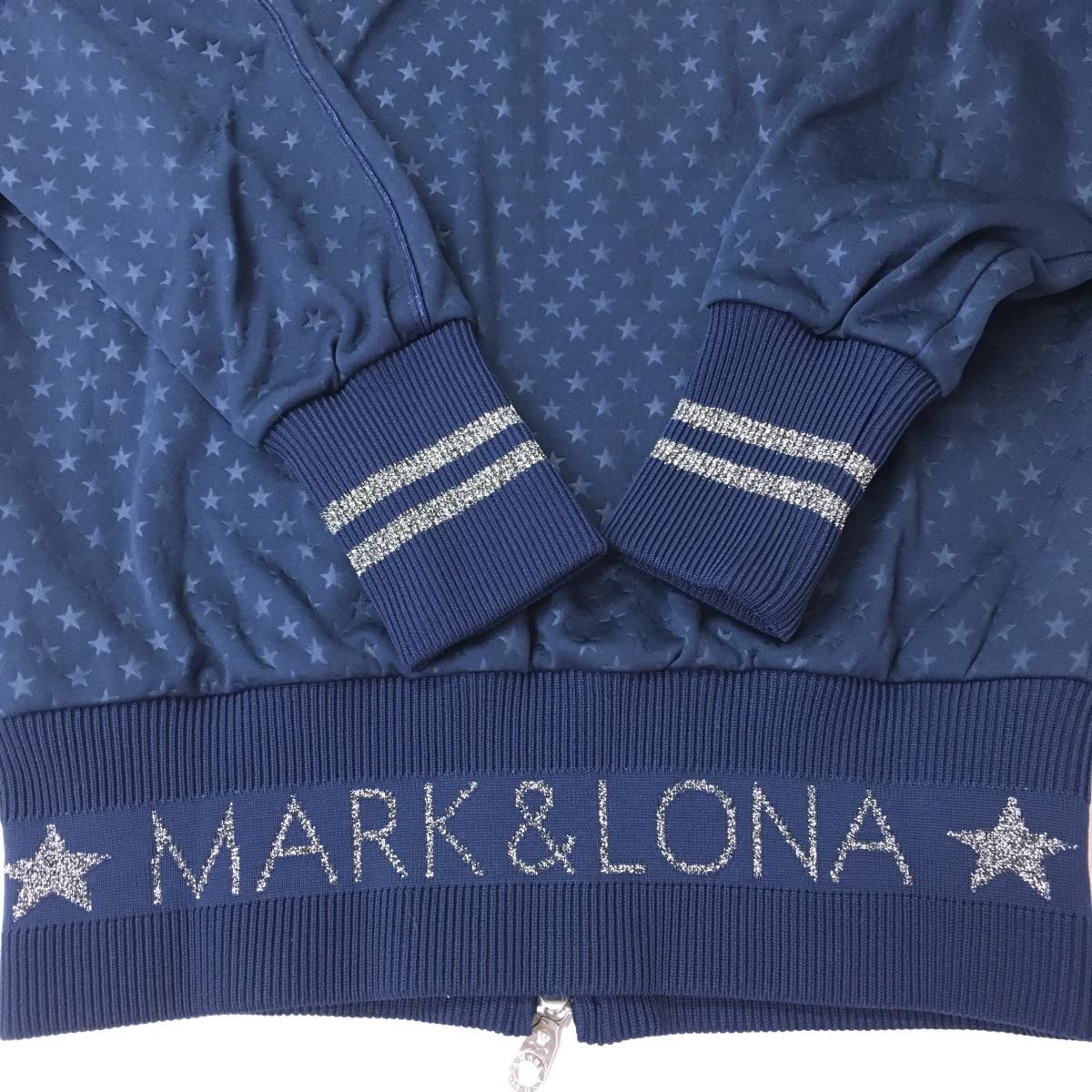超美品】マークアンドロナ ジャケットブルゾン ネイビー 星総柄 スカル