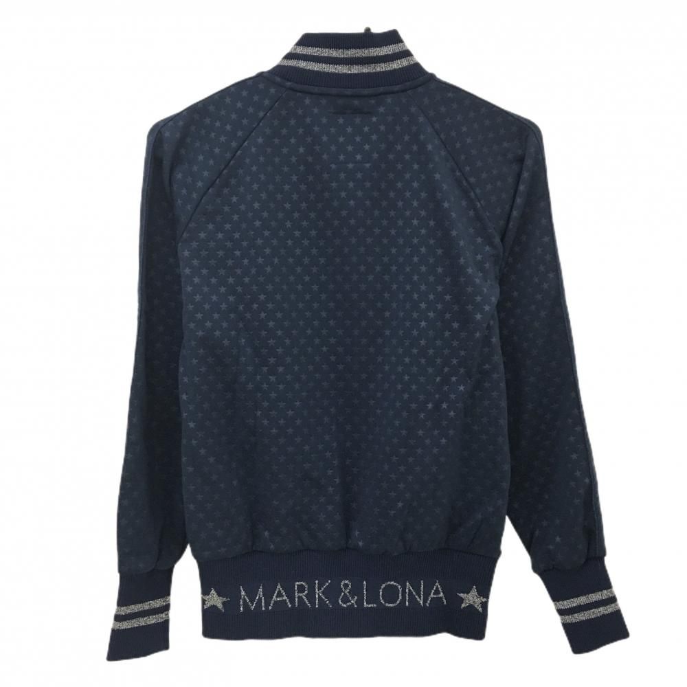 超美品】マークアンドロナ ジャケットブルゾン ネイビー 星総柄 スカル