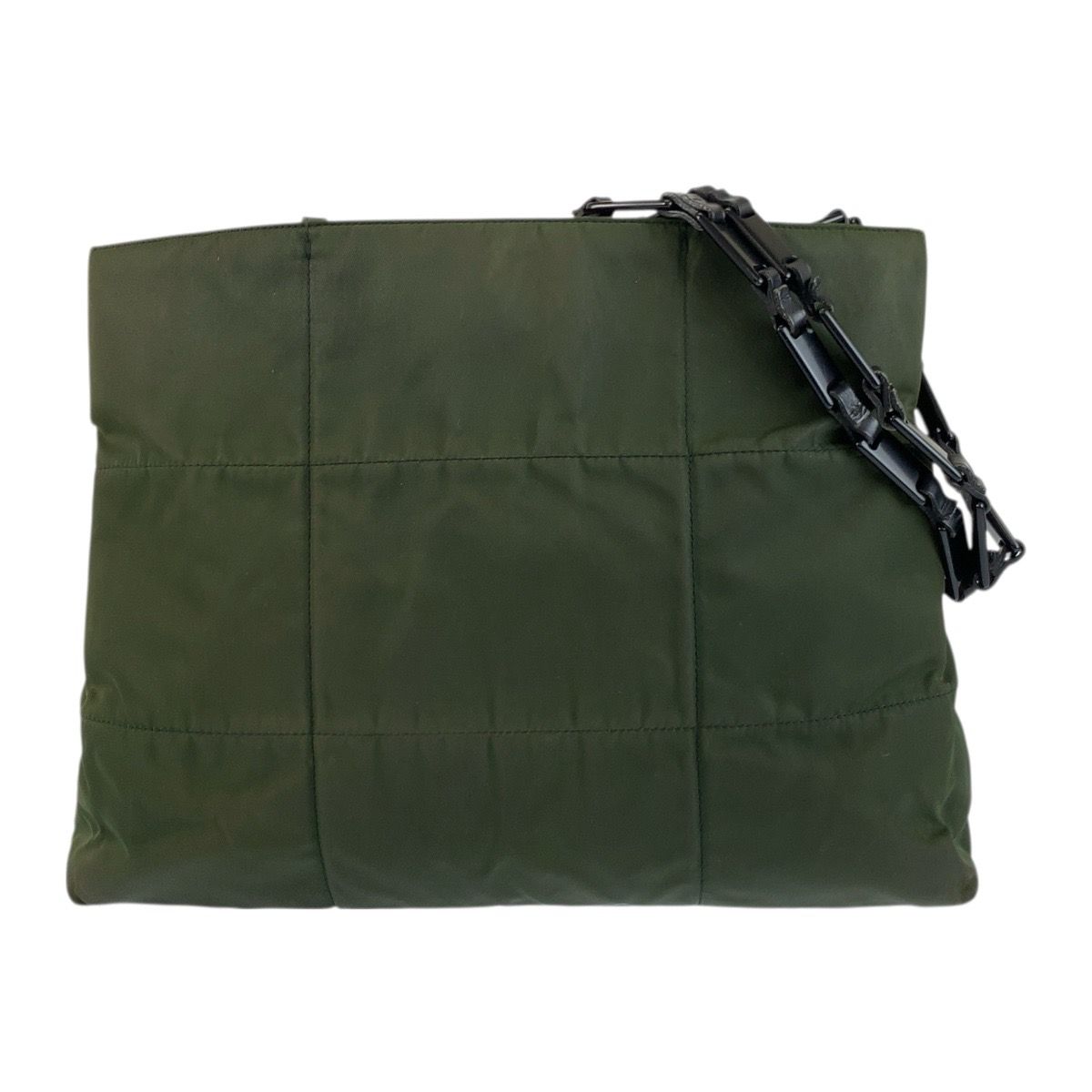 PRADA プラダ グリーン ブラック ナイロン/プラスチック トートバッグ