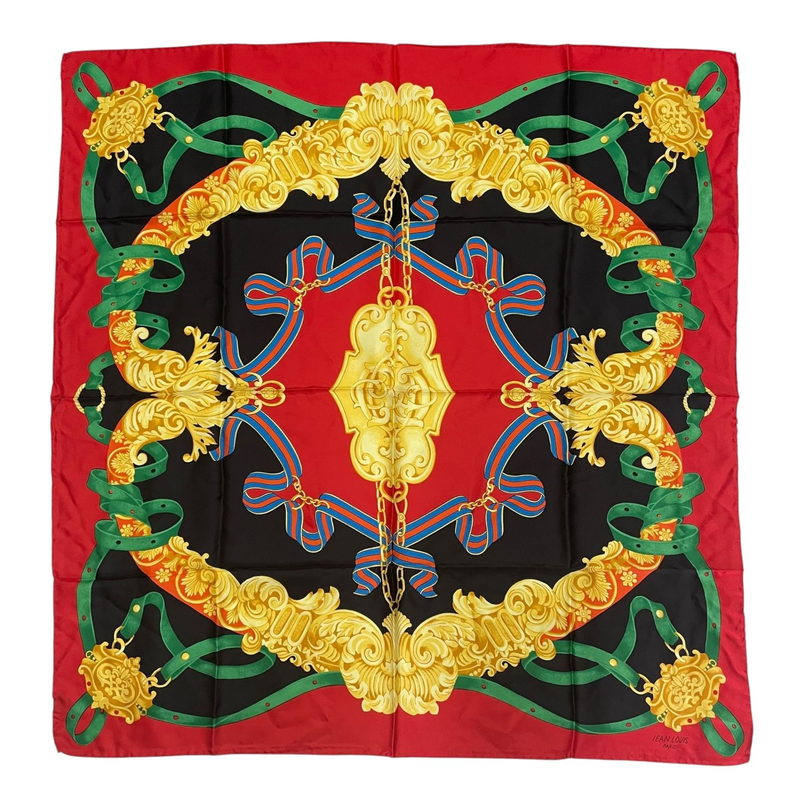 極美品 Jean-Louis Scherrer ジャン＝ルイ・シェレル チェーン リボン