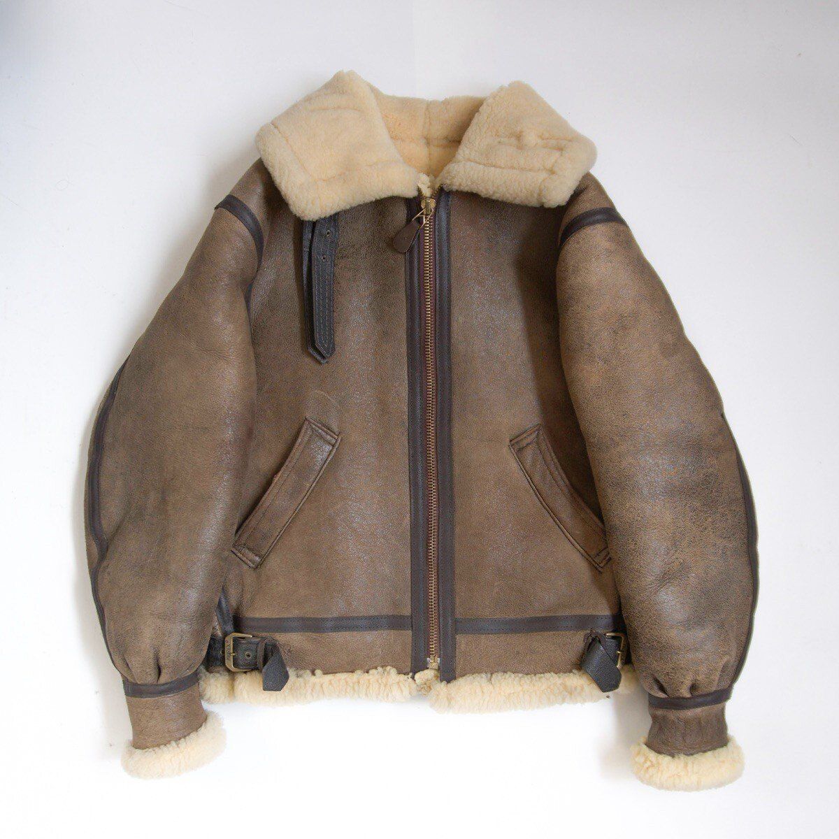 美品】AVIREX【B-3 ムートンボンバージャケット】34 ブラウン