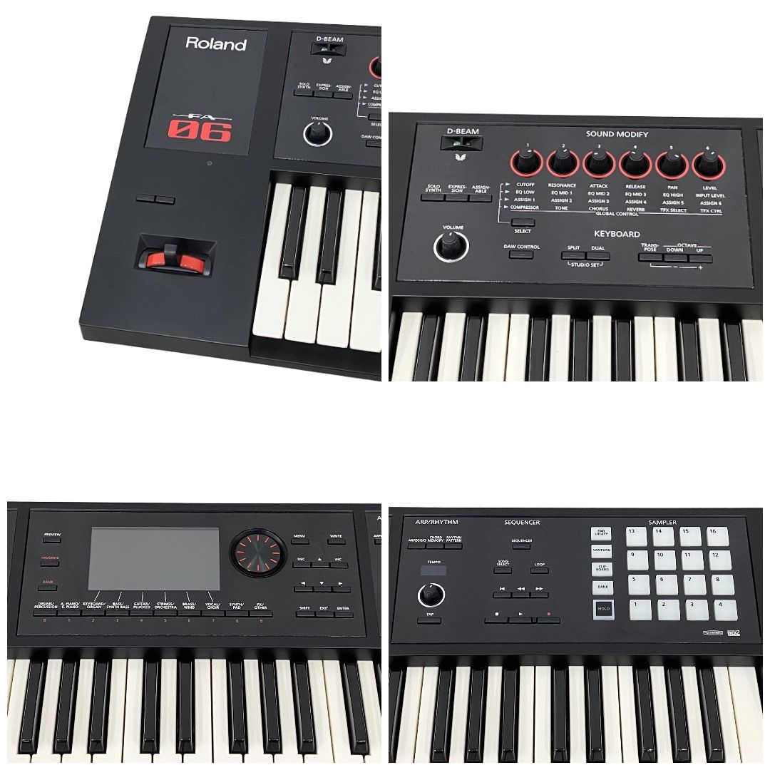 Roland FA-06 61鍵 キーボード シンセサイザー スタンド付き 中古
