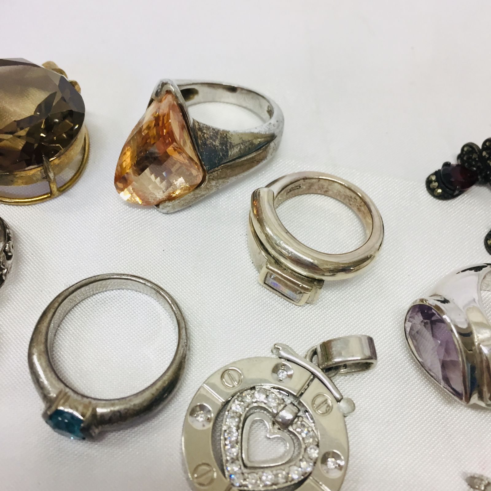 S【ヴィンテージ】シルバーアクセサリー リング ネックレス セット 石