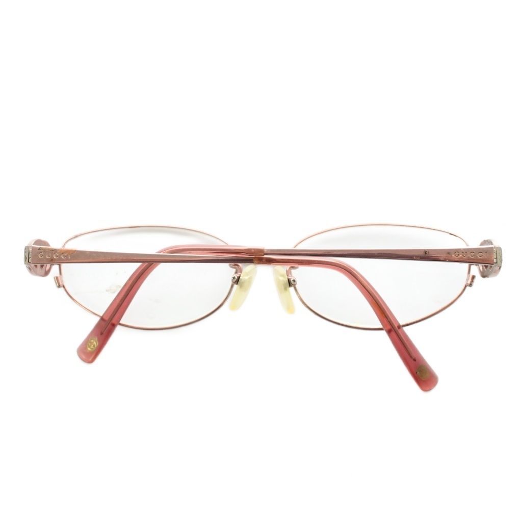 グッチ GUCCI 眼鏡 メガネ 度入り チタンフレーム オーバル ロゴ 52