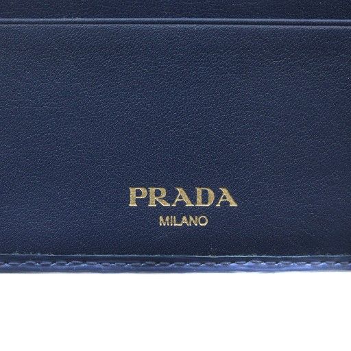 プラダ PRADA 長財布 三つ折り 牛革 サフィアーノレザー Wホック ロゴ