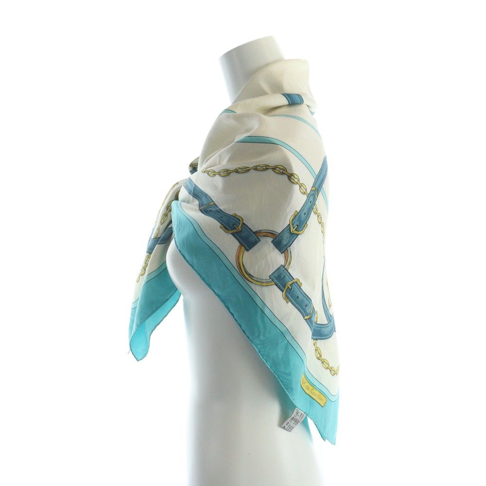 カルティエ Cartier 大判スカーフ ストール 絹 シルク ロゴ チェーン