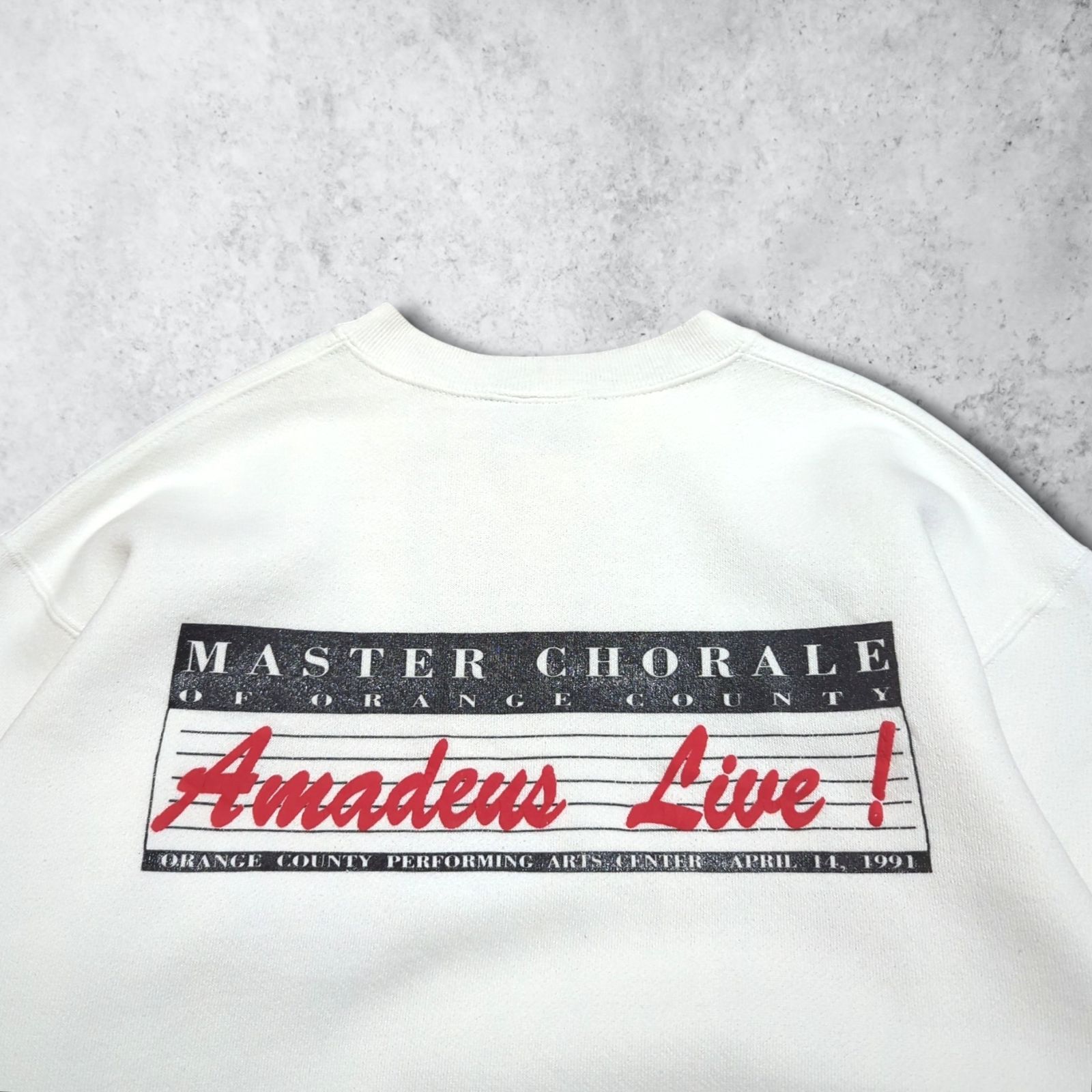 古着 Wolfgang Amadeus Mozart ヴォルフガング アマデウス モーツァルト プリントスウェットシャツ トレーナー メンズL相当/eaa629878 モーツァルト Mozart 音楽家 偉人 歴史 サイン 90s USA製 スウェット
