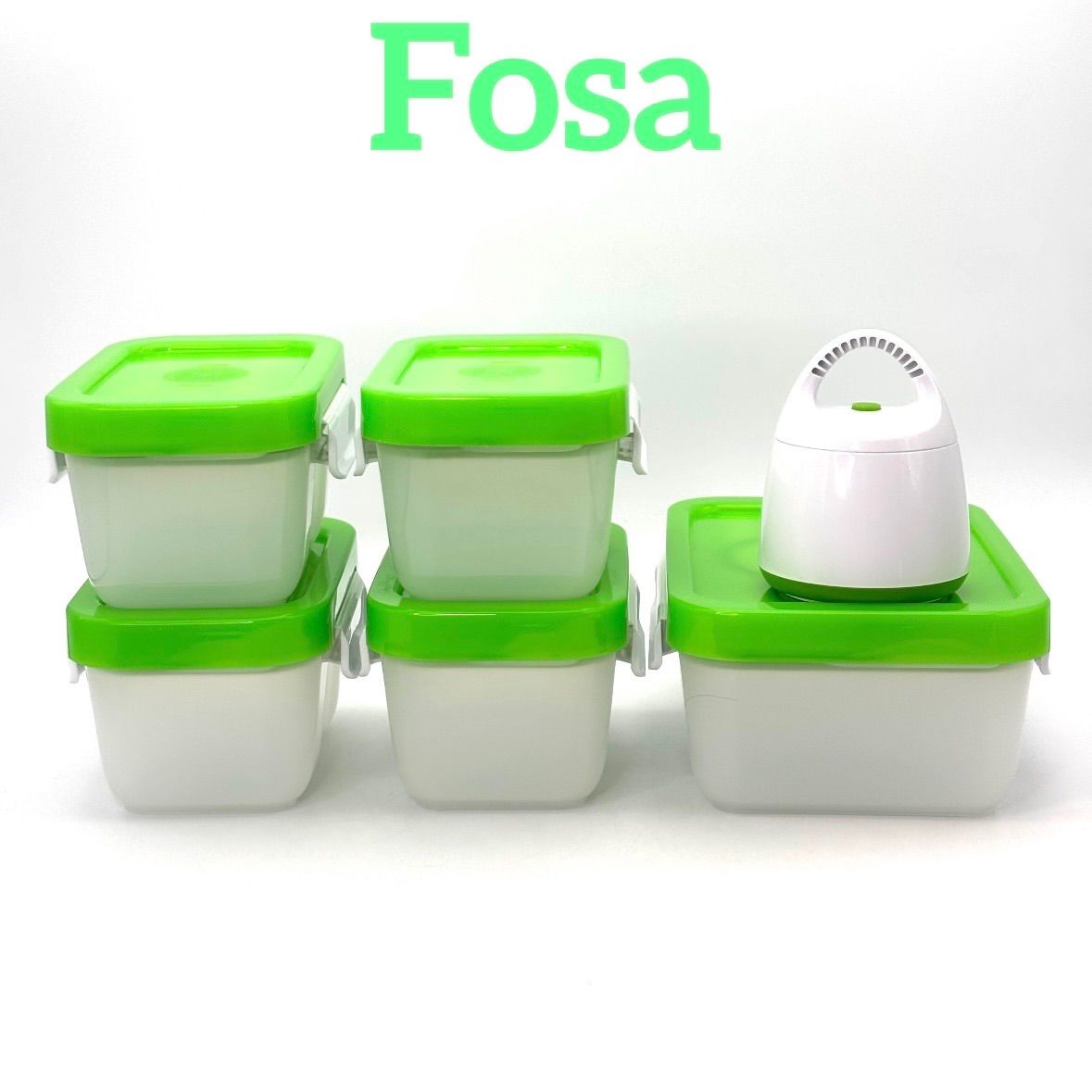 Fosa】 フオーサ 真空コンテナ（角型）保存容器 5個セット ［販売元