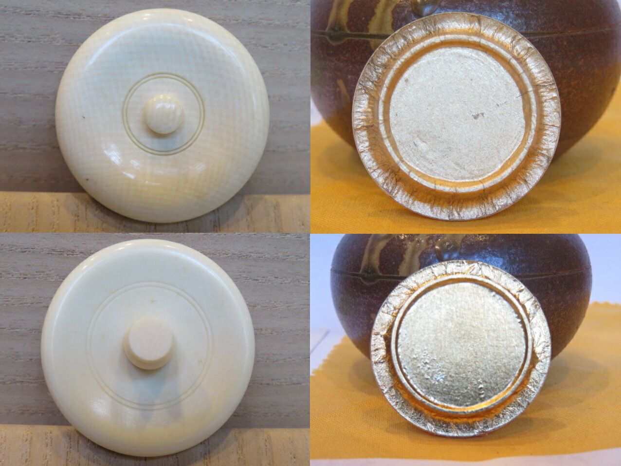 決算）韓国人間文化財 李殷九作 高麗 柿天目茶入 共蓋添 和物唐物上蓋