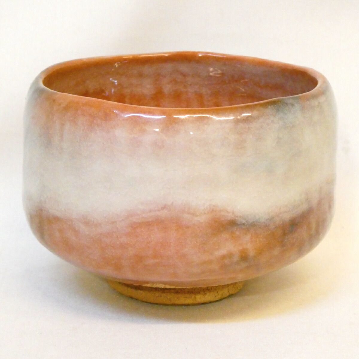 二月の特売品】玉藻焼 二代 氏家常美作 赤楽茶碗 白幕釉 茶道具【中古