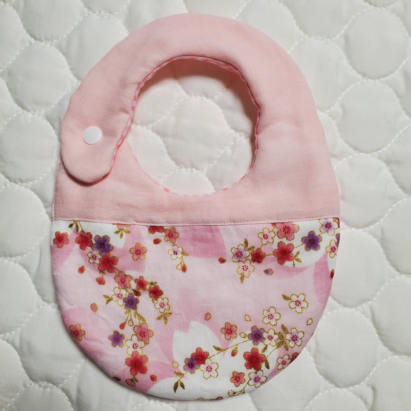 タオルを挟んだ厚手のふわふわスタイ 切り替えありタイプ ひなまつり