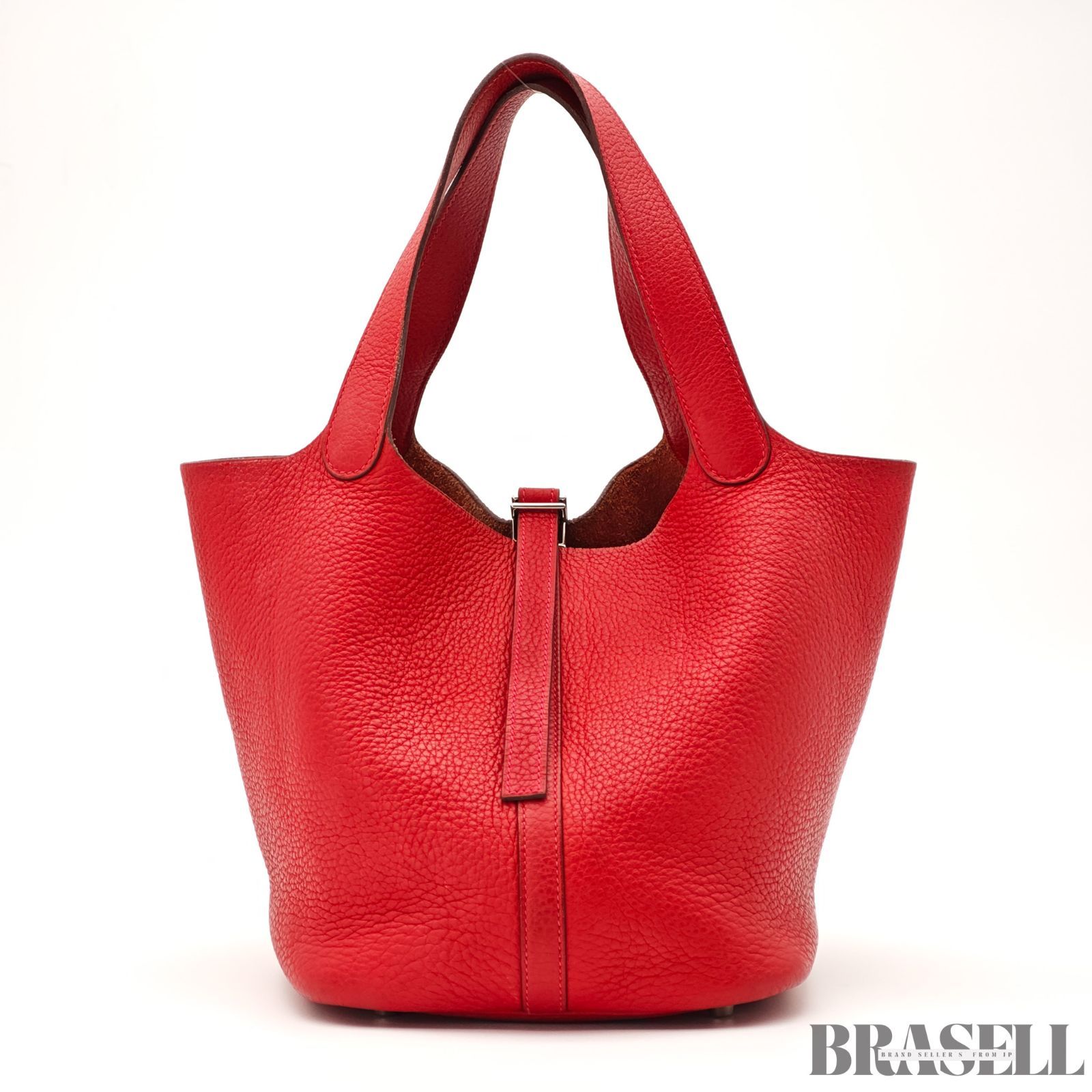 HERMES ピコタンMM バッグ ハンドバッグ バケットバッグ レッド