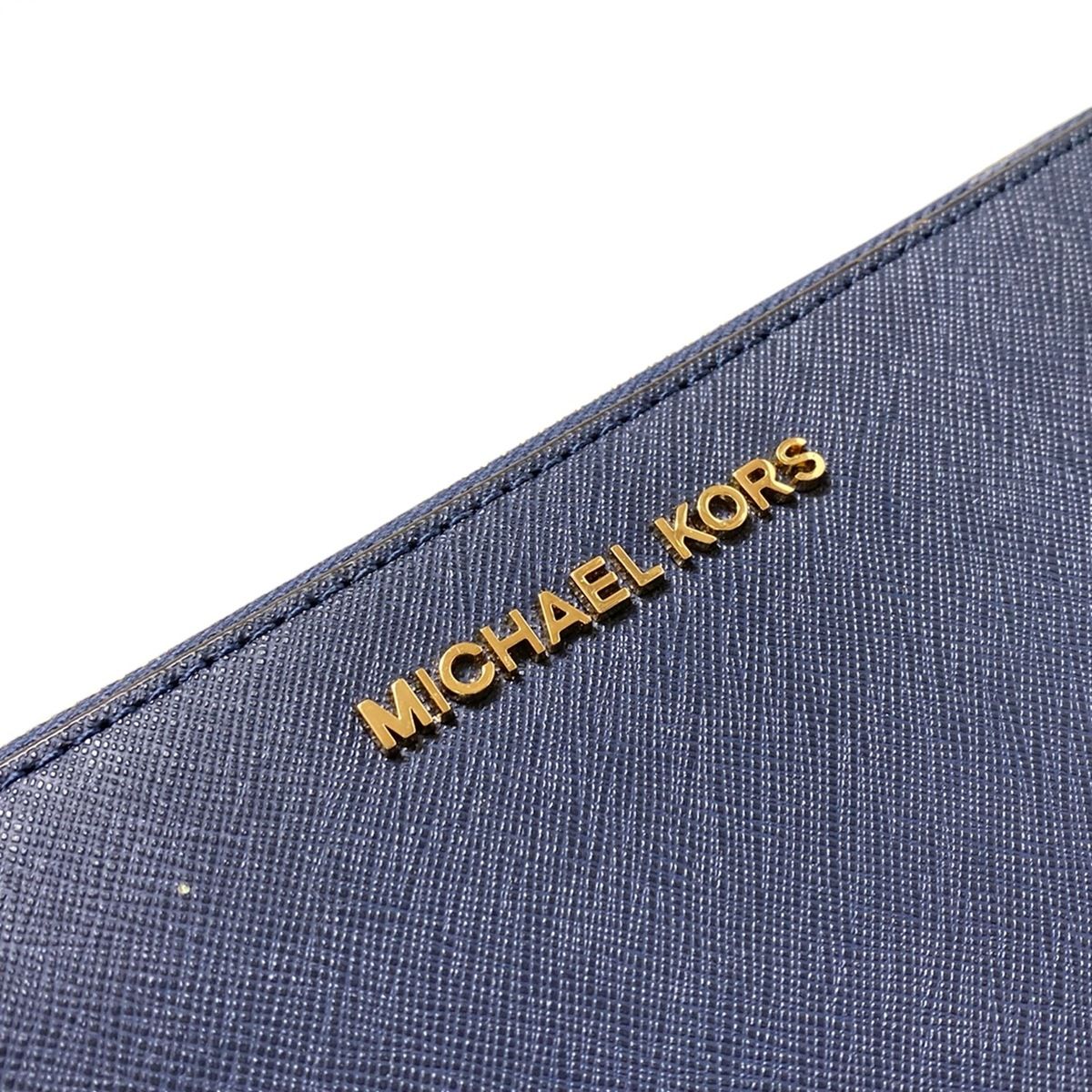MICHAEL KORS(マイケルコース) 長財布 - ネイビー ラウンドファスナー
