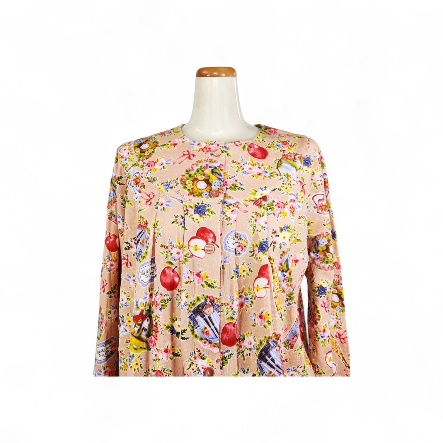 鴨居羊子パジャマ 新品未使用‼️TUNIC 長袖 全開きのパジャマ ヨーク