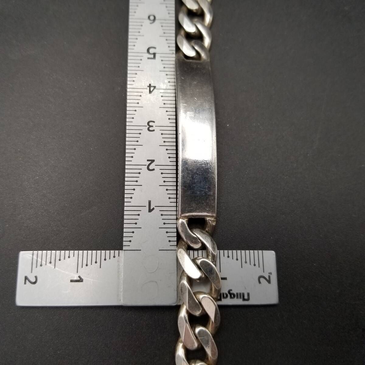 IDタグ 長方形プレート 925 シルバー ヴィンテージ ブレスレット 銀