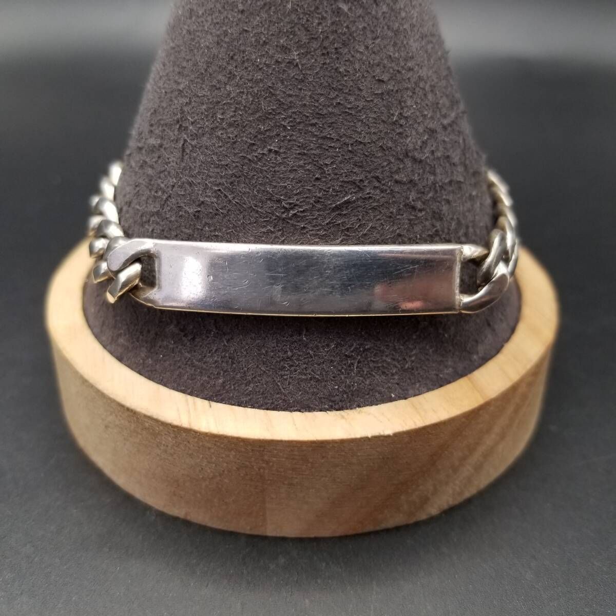 IDタグ 長方形プレート 925 シルバー ヴィンテージ ブレスレット 銀