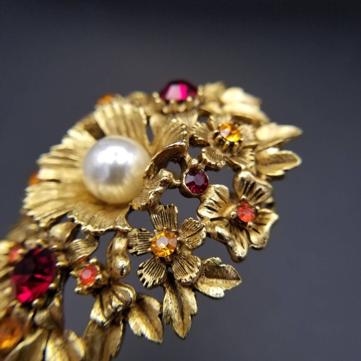 50'60's Florenza ヴィクトリアン ラインストーン 装飾 ヴィンテージ