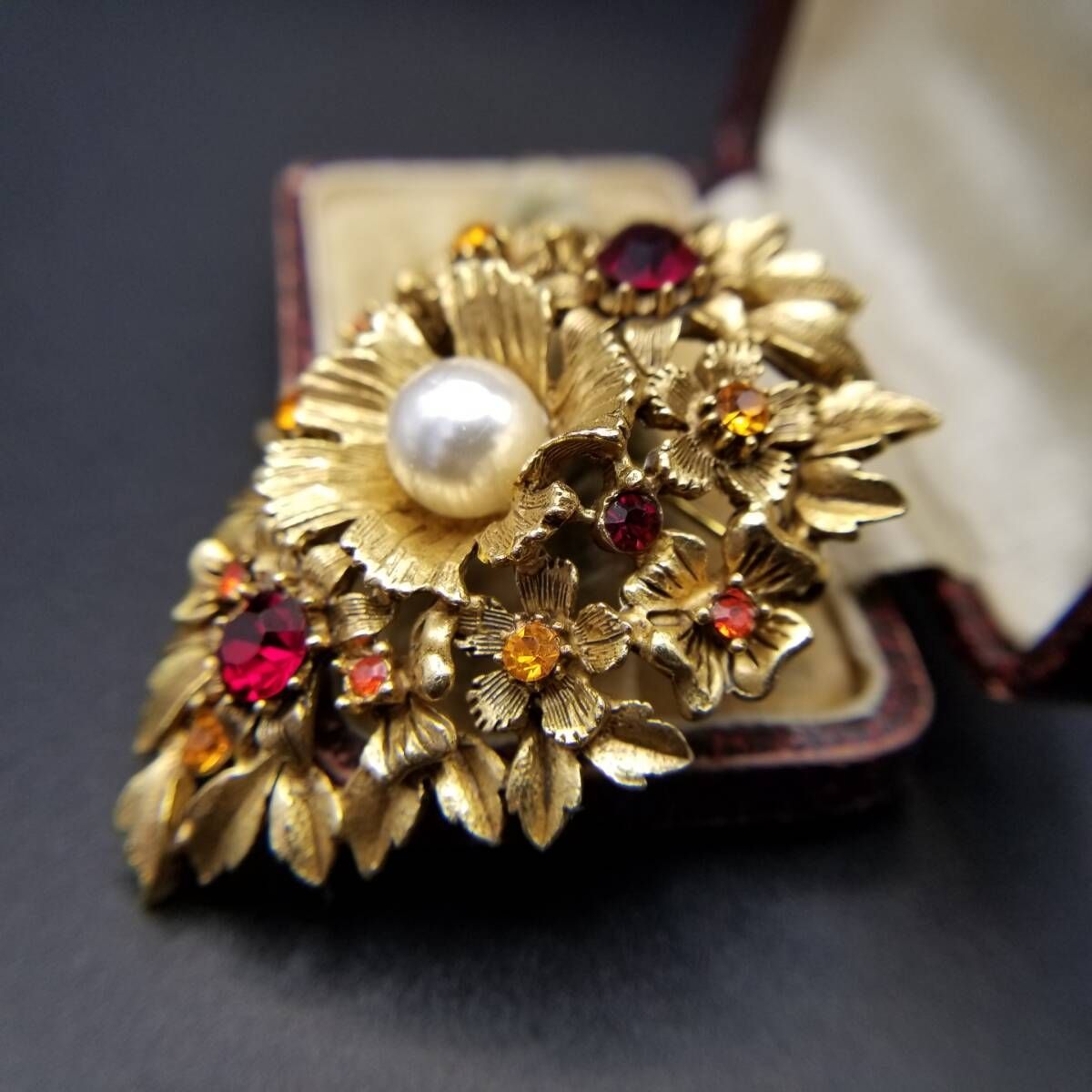 50'60's Florenza ヴィクトリアン ラインストーン 装飾 ヴィンテージ