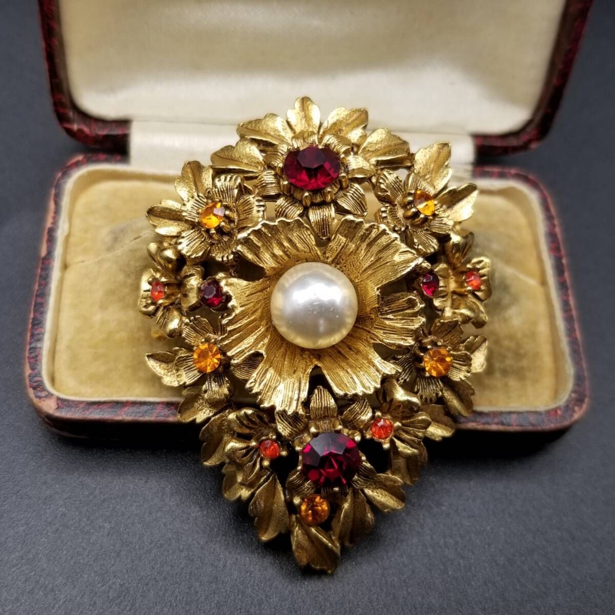 50'60's Florenza ヴィクトリアン ラインストーン 装飾 ヴィンテージ