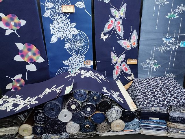 平和屋本店□浴衣反物 まとめて 45点 蝶 花柄 朝顔 梨園染ゆかた 金