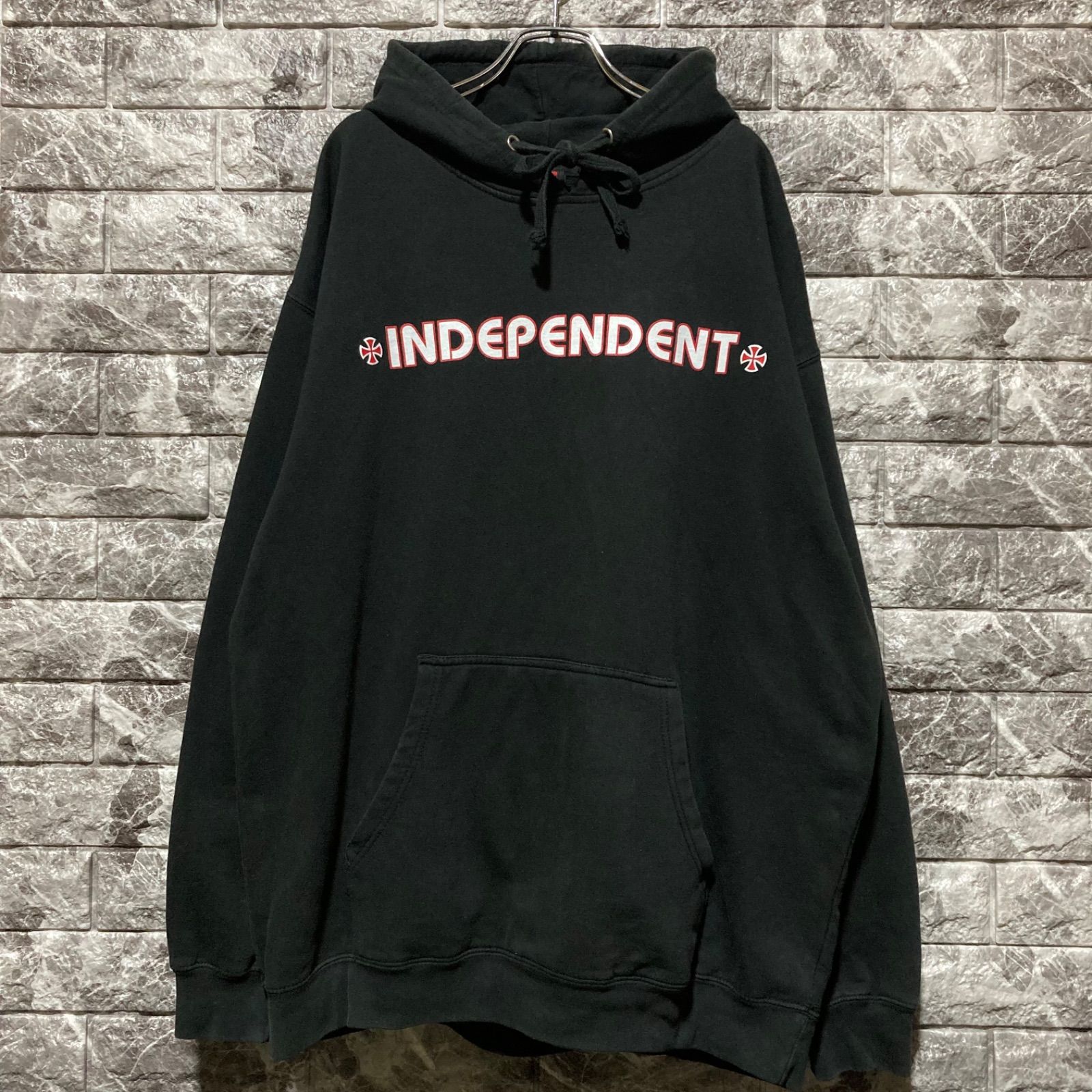 INDEPENDENT パーカー BLACK インディペンデント アイアンクロス 