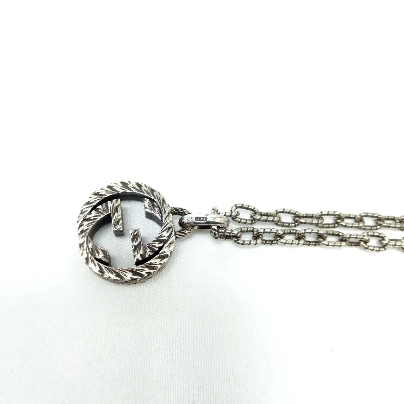 ✨GUCCI✨グッチ インターロッキングG アラベスク ネックレス シルバー