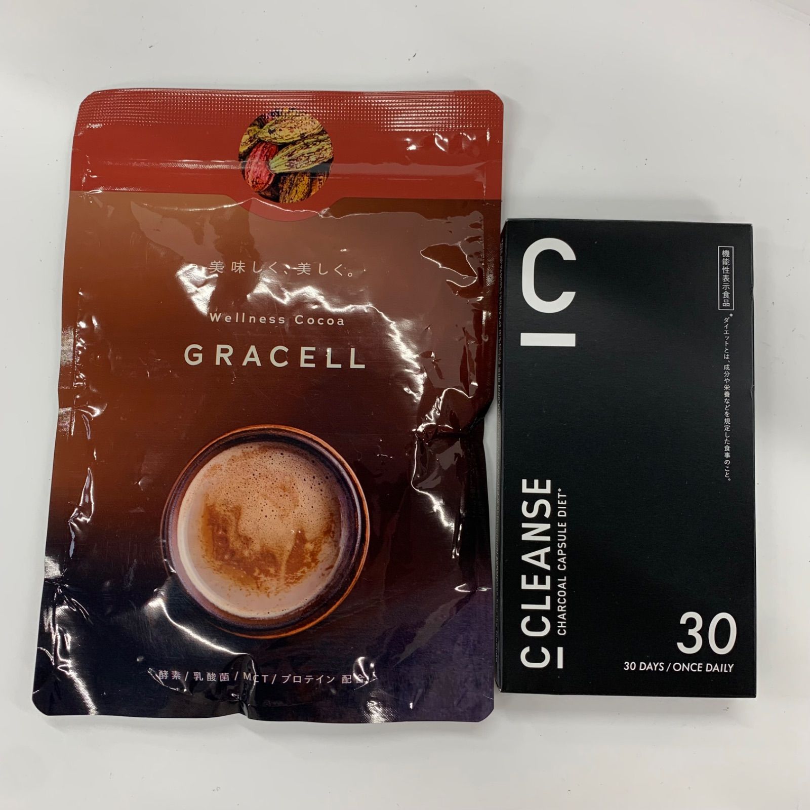 A8973 K C CLEANSE 30粒、GRACELL グレイセル ココア 100g 計2点セット