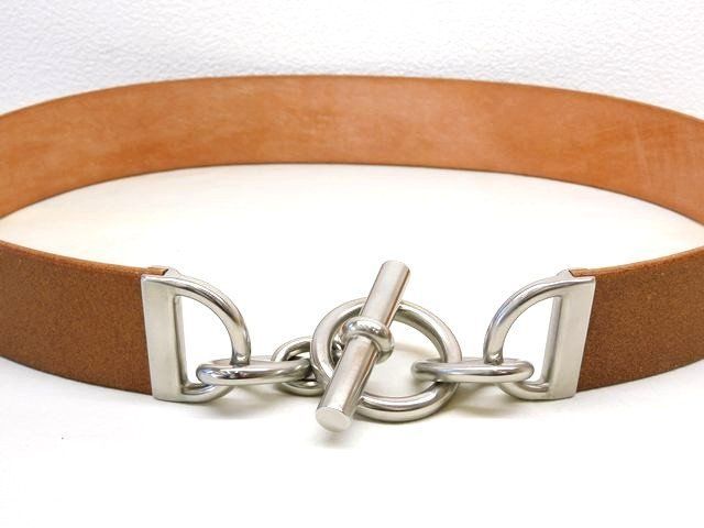 エルメス HERMES □ シェーヌダンクル ベルト サイズ75 ブラウン系