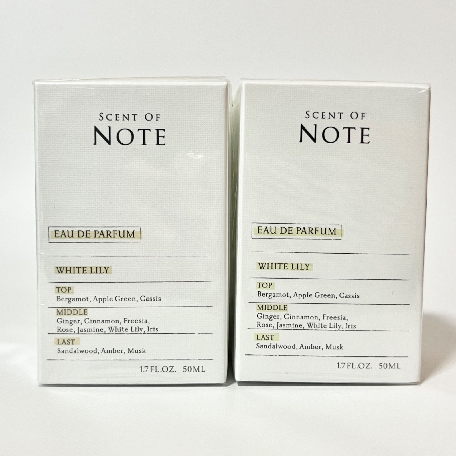 錦戸亮プロデュース SCENT OF NOTE EAU DE PARFUM セントオブノート オードパルファム 香水 50ml 2本セット