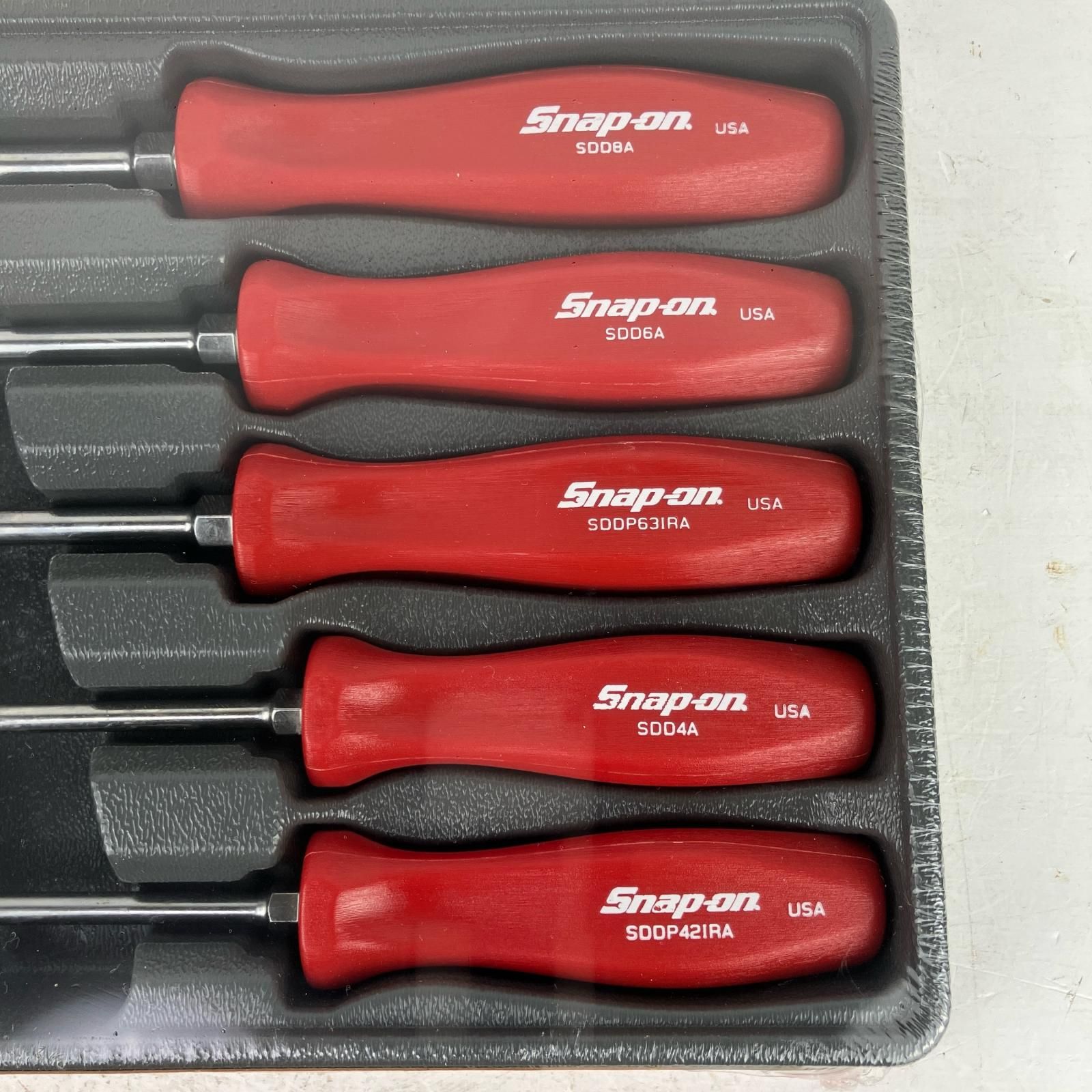 ЗЗSnap-on スナップオン クラシックグリップドライバーセット 旧グリップ トレー付 レッド