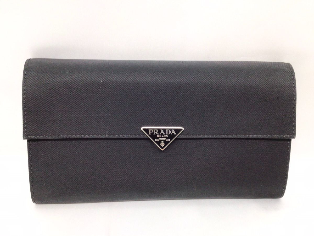 PRADA プラダ ナイロン 長財布 ブラック M-1828 - メルカリ