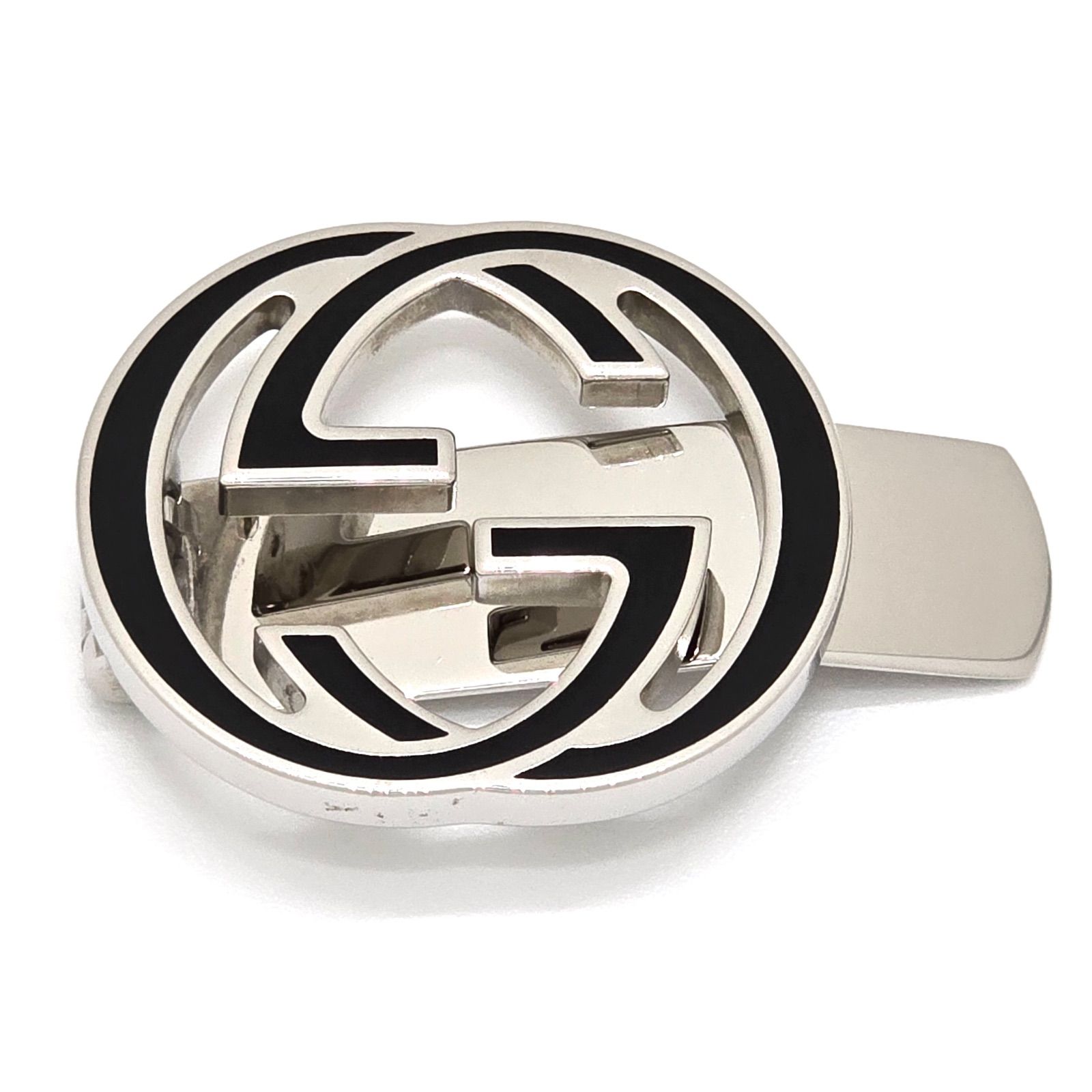 GUCCI グッチ インターロッキングG マネークリップ ブラック/シルバー