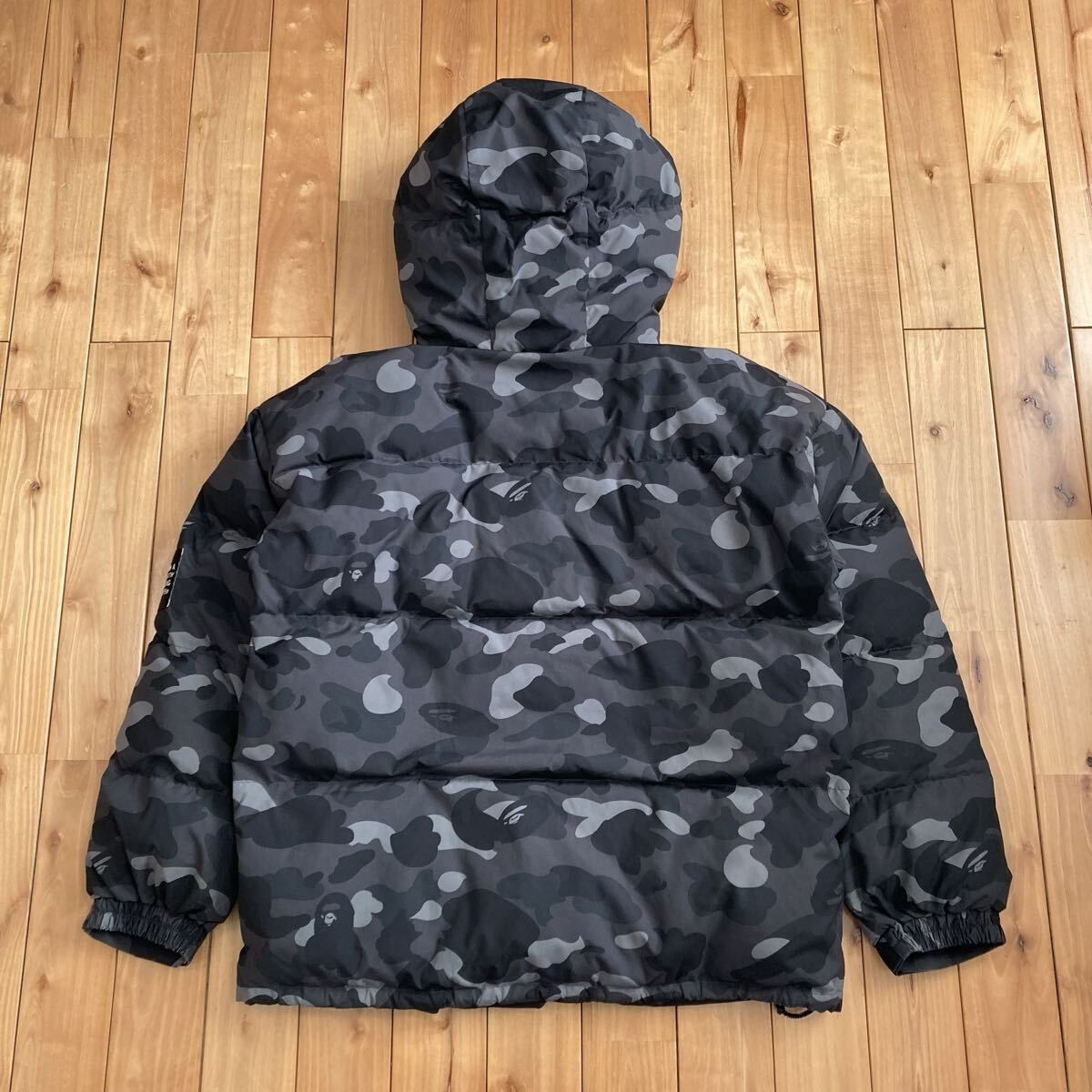 フード付き ダウンジャケット Black Camo Mサイズ a bathing ape BAPE