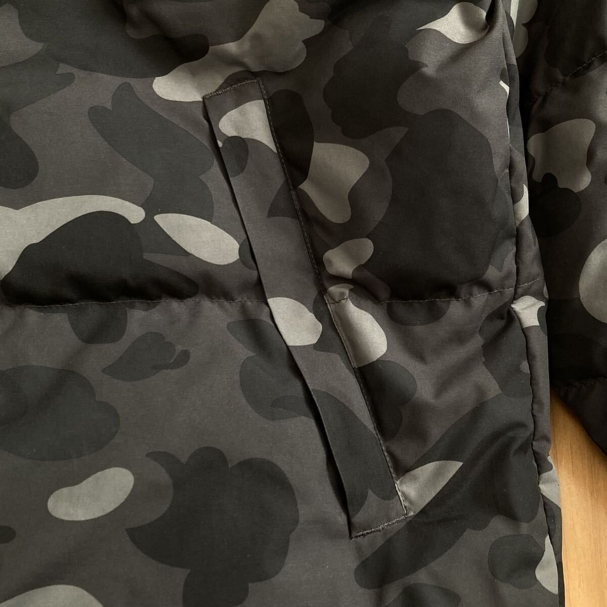 フード付き ダウンジャケット Black Camo Mサイズ a bathing ape BAPE
