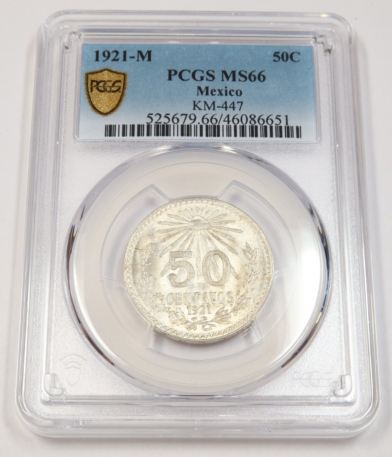 1921年 M PCGS MS66 | メキシコ - 50センタボ 50セント硬貨 - メルカリ