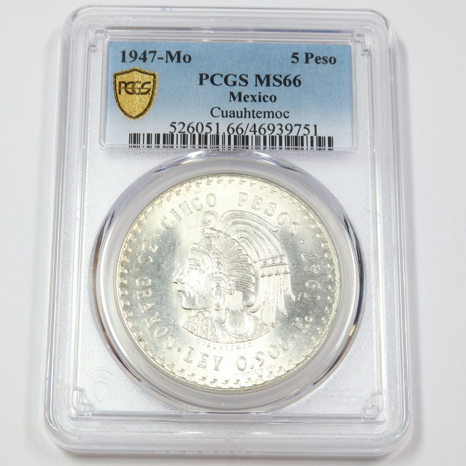 1947 Mo PCGS MS66 - メキシコ - 5 ペソ クアウテモック コイン - メルカリ