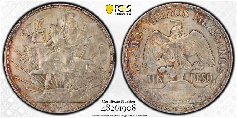 1910年 PCGS AU 詳細 - メキシコ - シルバー アンペソ クライインディ