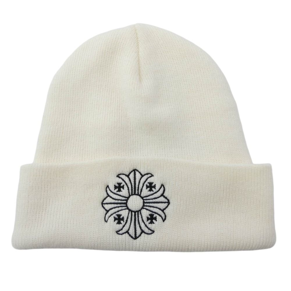 CHROME HEARTS クロムハーツ（原本無） WOOL WATCH CAP  ウール ワッチ キャップ CHプラス刺繍 ビーニー ニットキャップ オフホワイト系【中古】