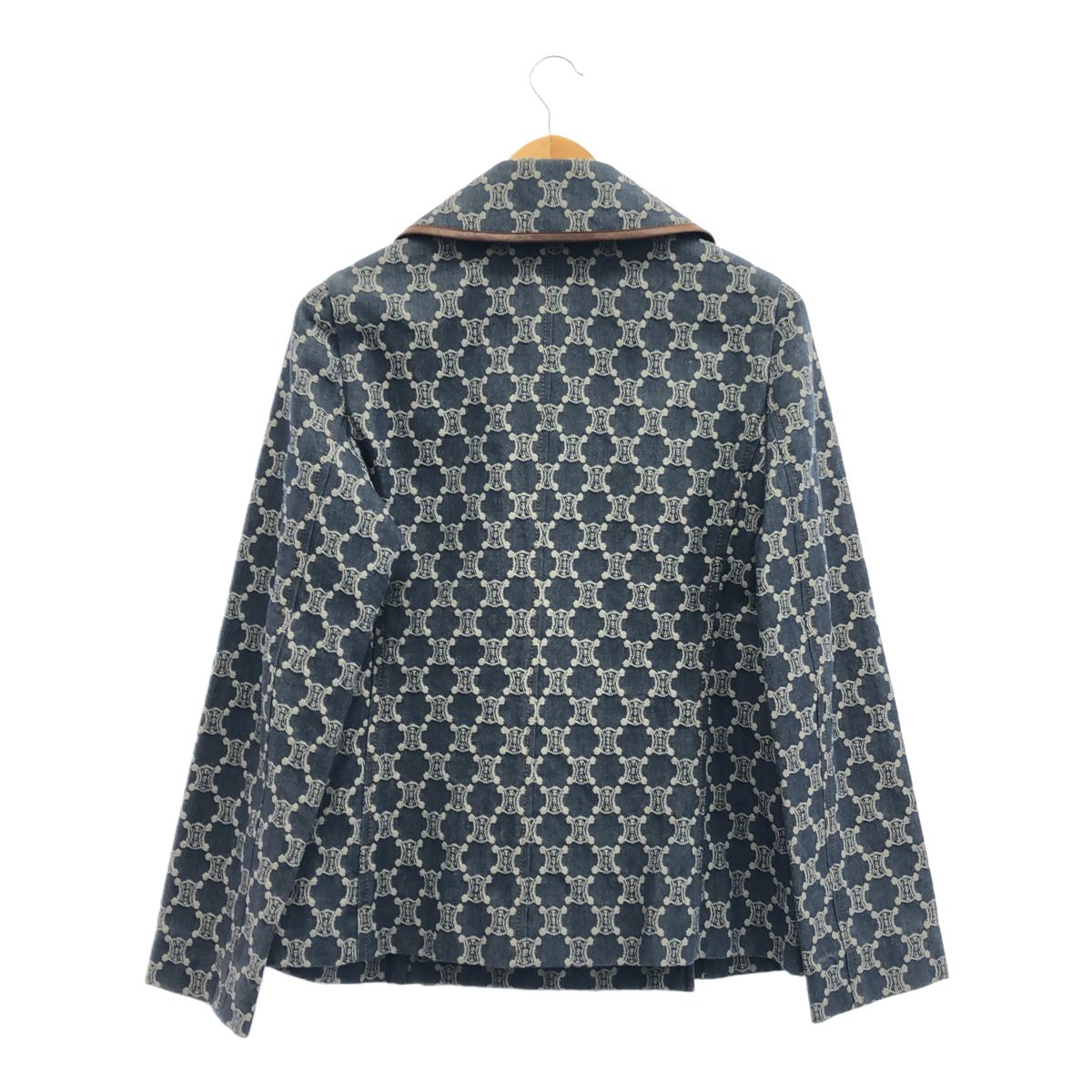 CELINE セリーヌ トリオンフ DENIM P-COAT パイピングレザー デニム