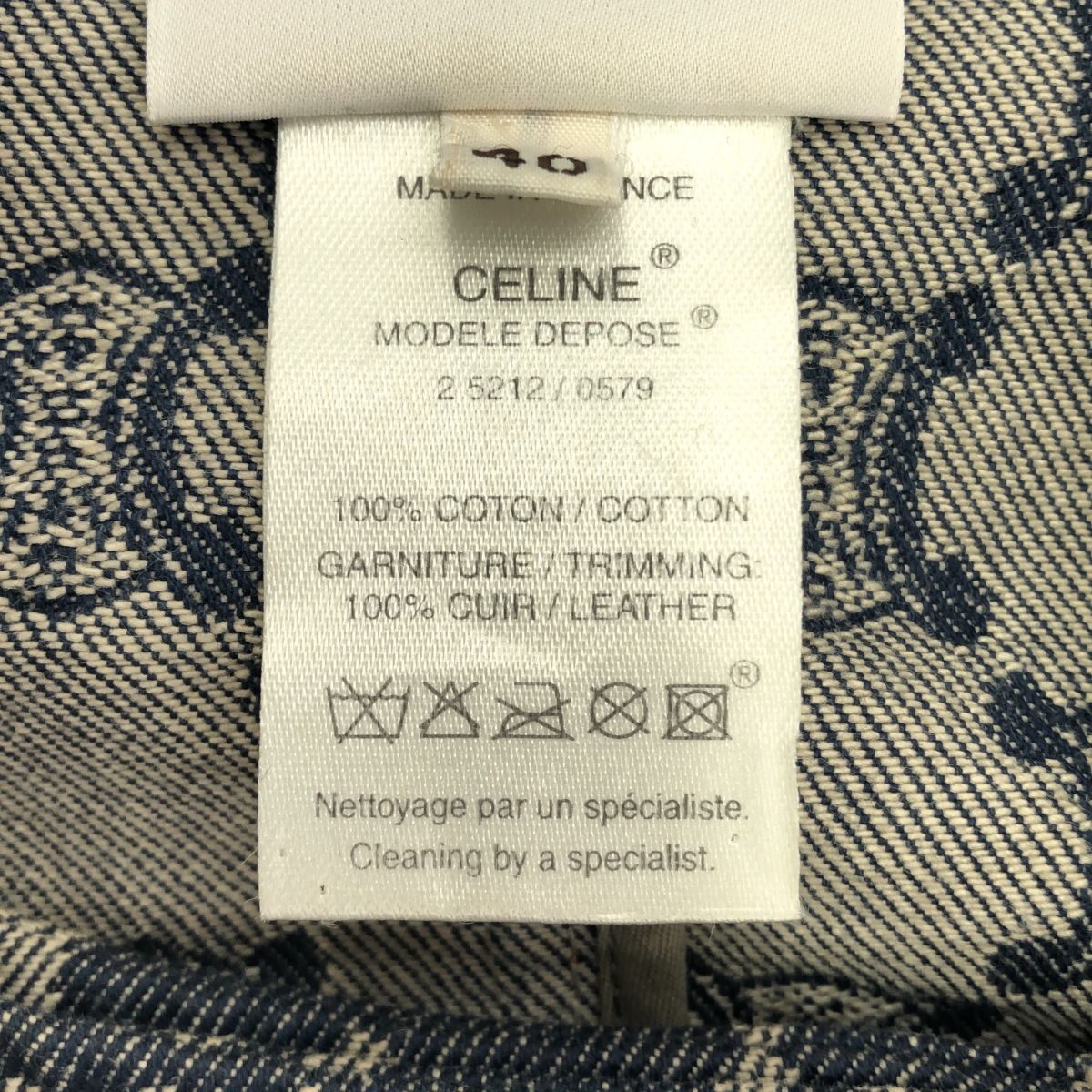 CELINE セリーヌ トリオンフ DENIM P-COAT パイピングレザー デニム