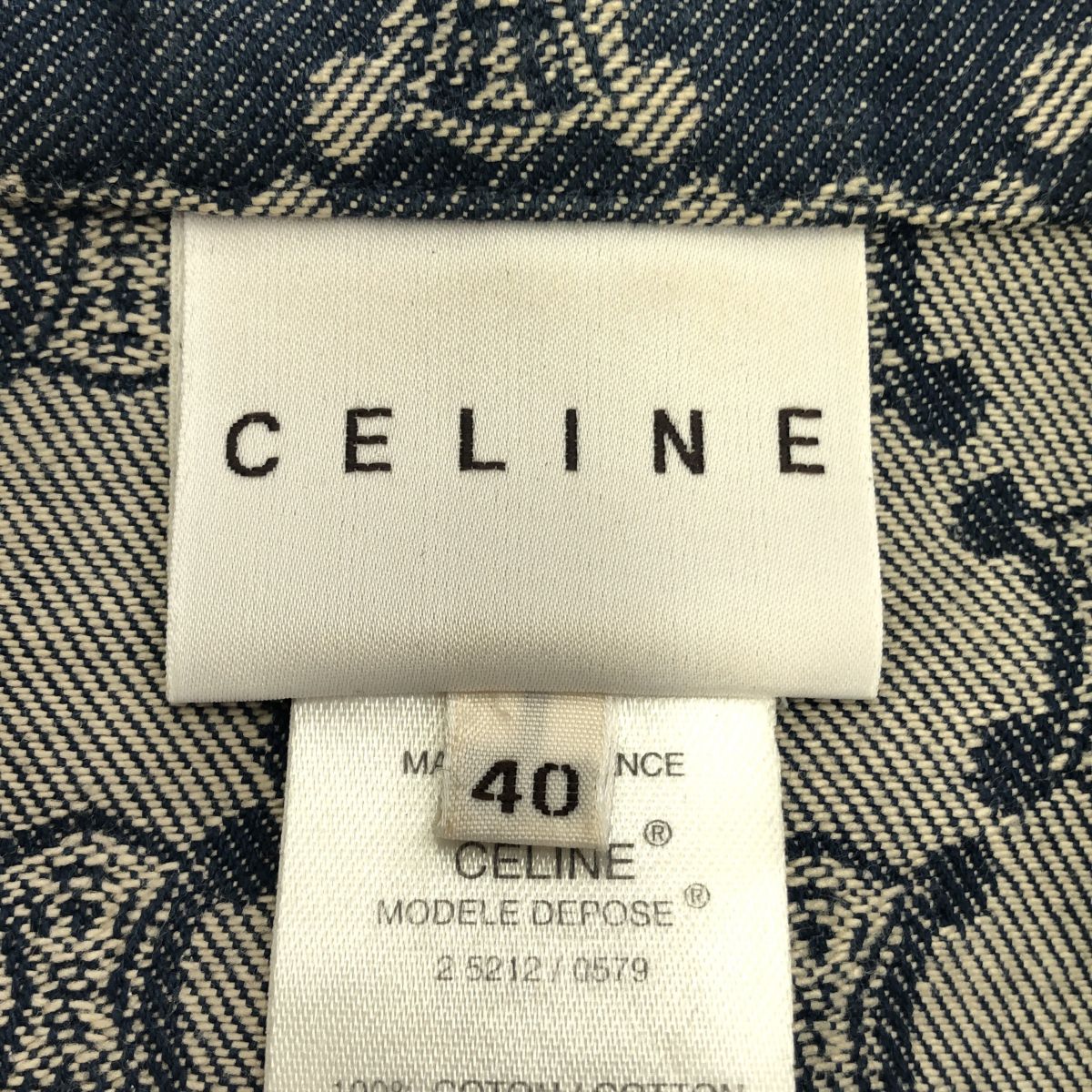 CELINE セリーヌ トリオンフ DENIM P-COAT パイピングレザー デニム