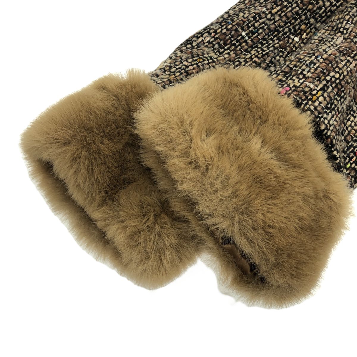 CELINE セリーヌ ファーカラーツイードコート アウター ヴィンテージ