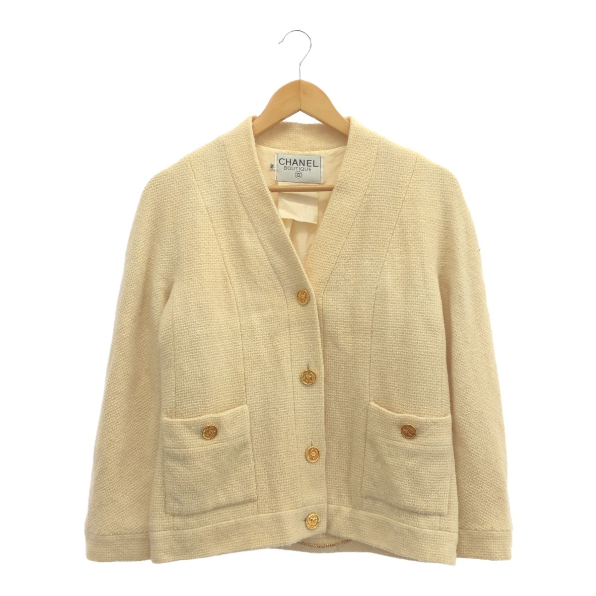CHANEL シャネル BOUTIQUE ウールジャケット ココマーク 金ボタン