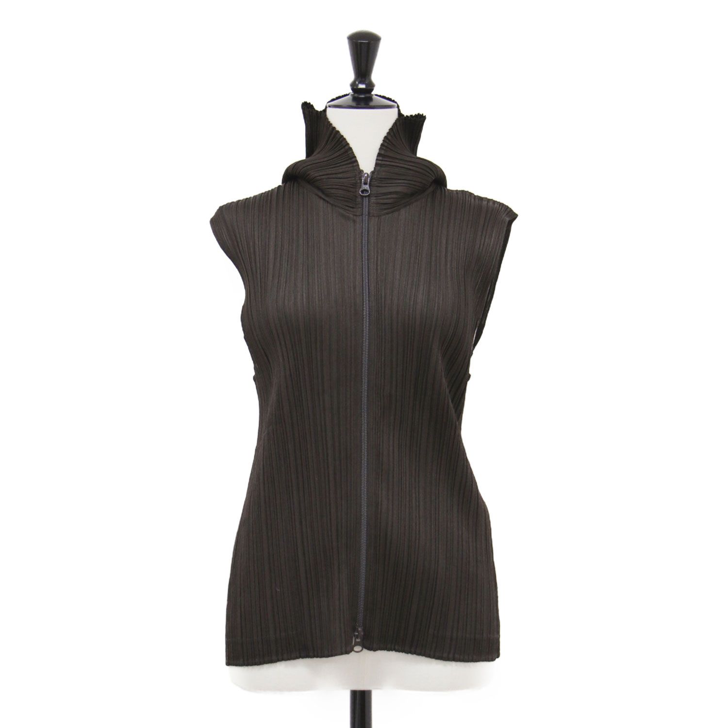 PLEATS PLEASE プリーツプリーズ ベスト ダークブラウン サイズ:4(XL