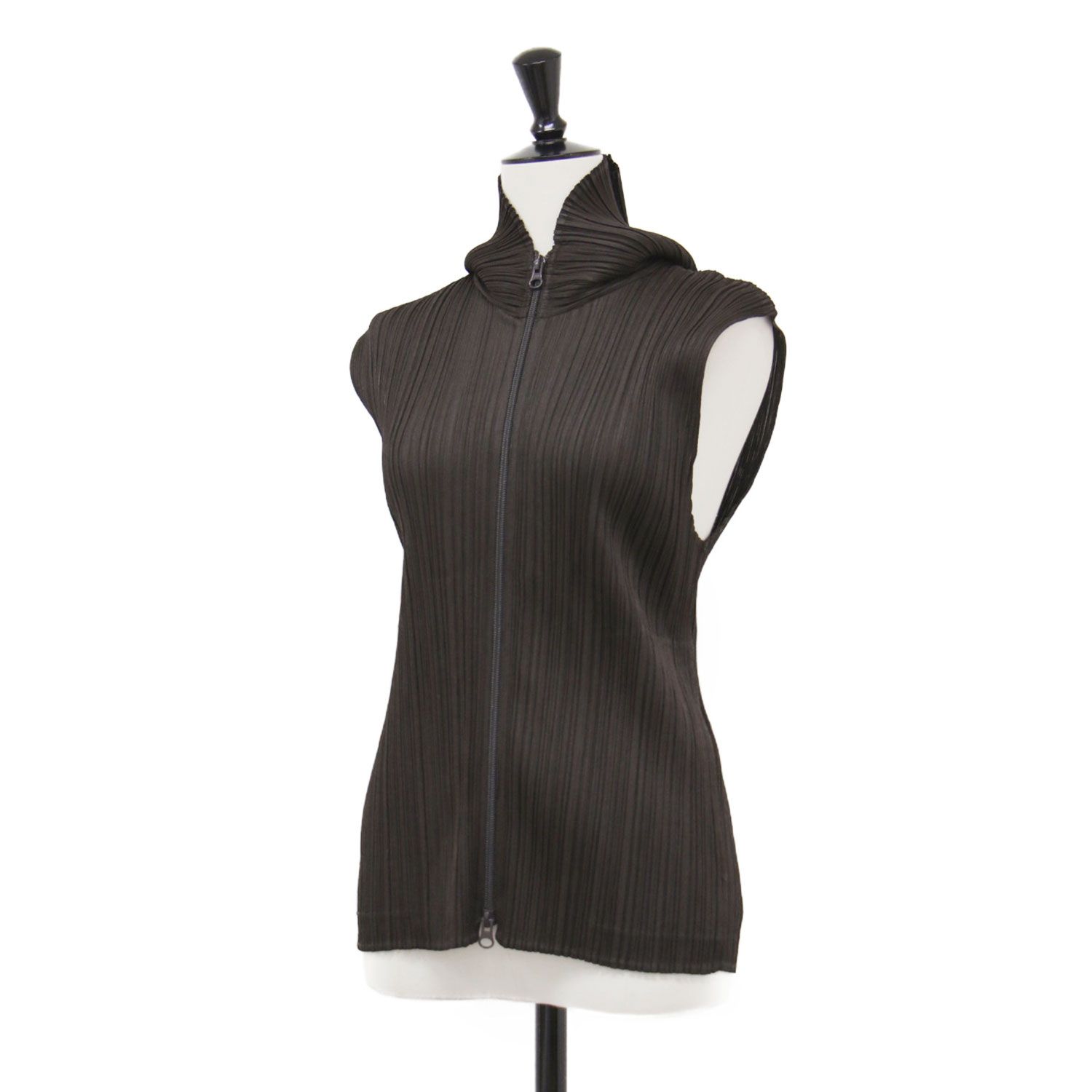 PLEATS PLEASE プリーツプリーズ ベスト ダークブラウン サイズ:4(XL